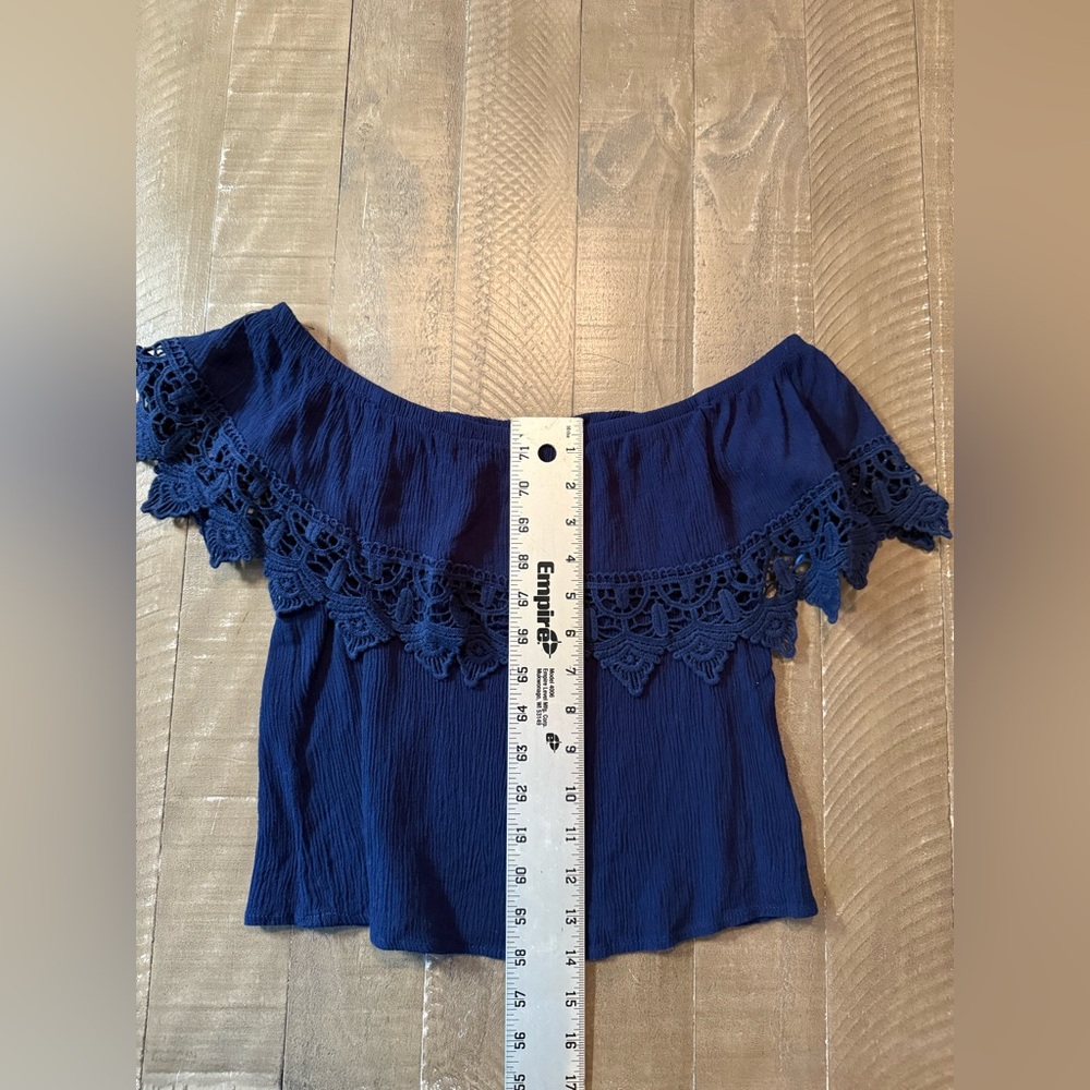 Navy Off-Shoulder Top - Picture 8 of 8